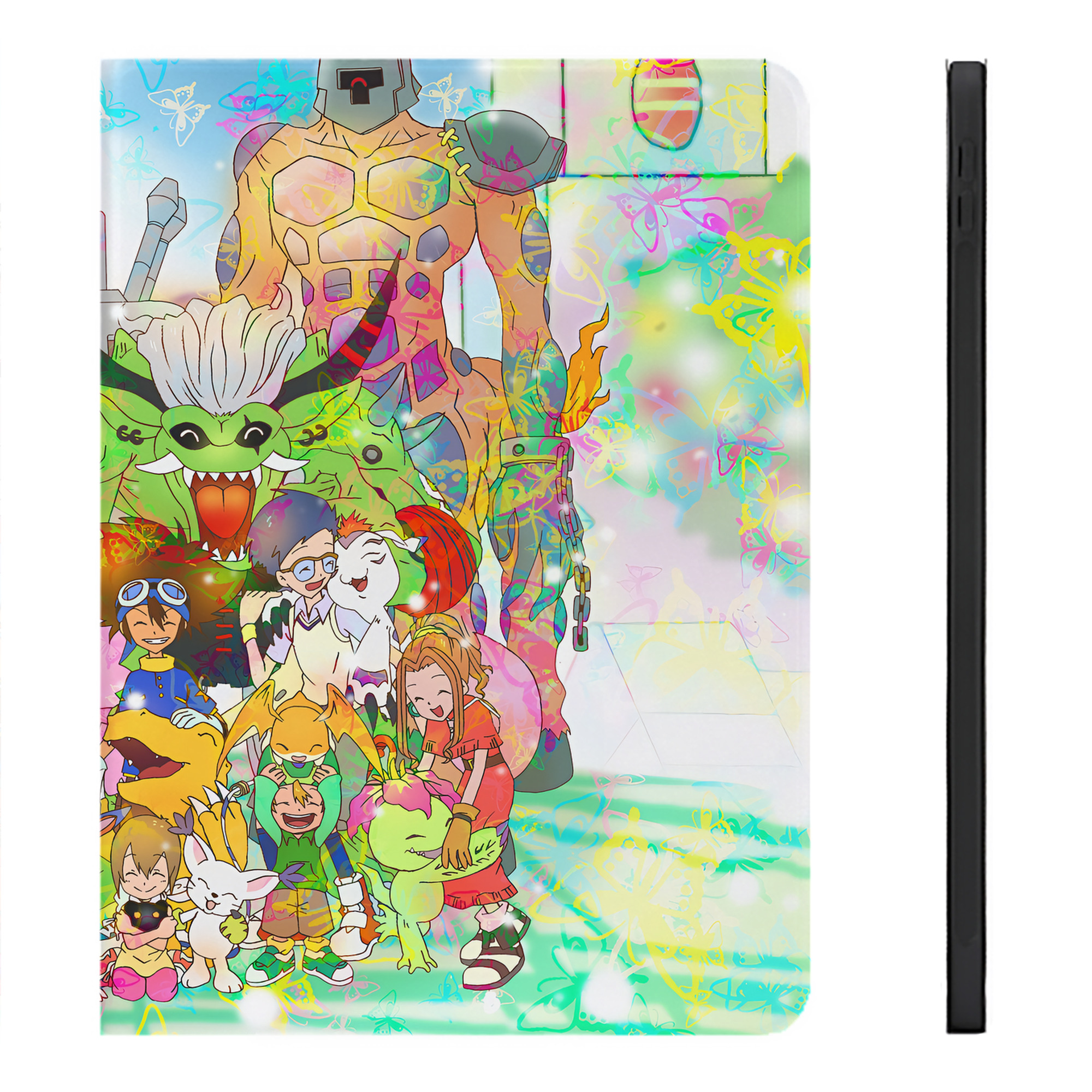 （画像用） Digimon デジタルモンスター/デジモン IPadケース ペンホルダー付き ブックスタイルデザイン